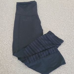 CHAMPION black leggings with mesh pattern